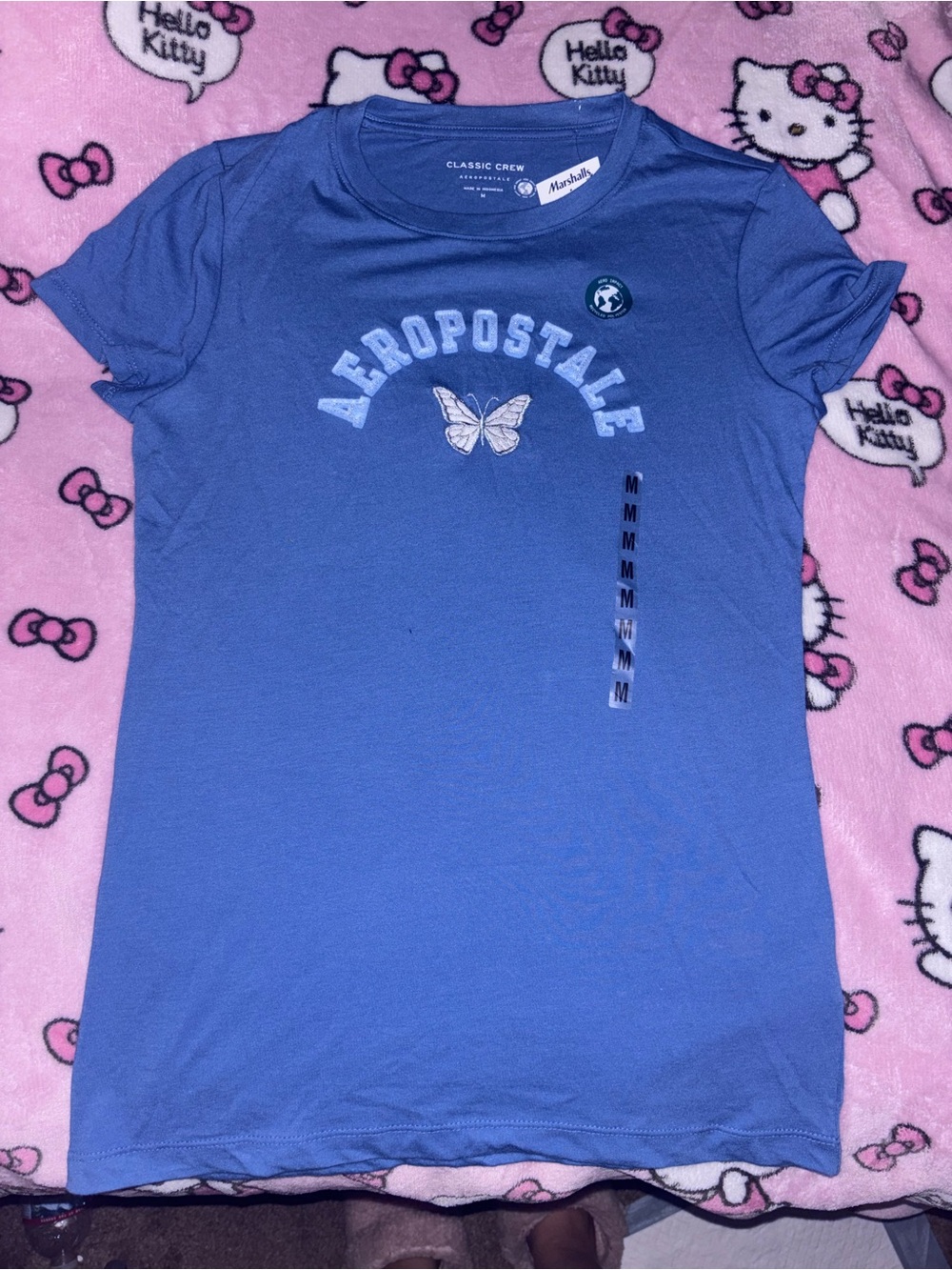 Aeropostale Blue Butterfly Logo Tee